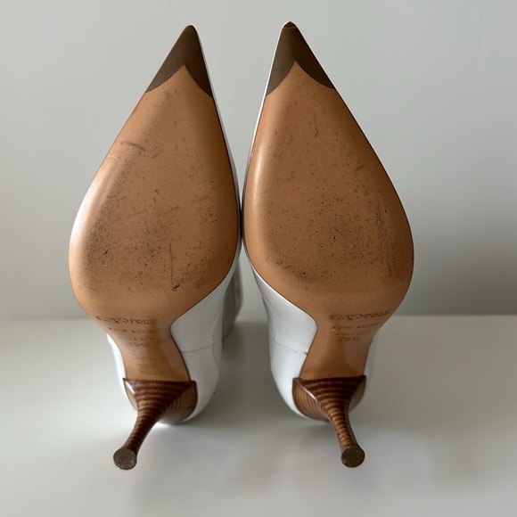 Sergio Rossi White Leather Cowboy Style Heeled Boots US 5.5/ EU 35.5 - Picture 6 of 10